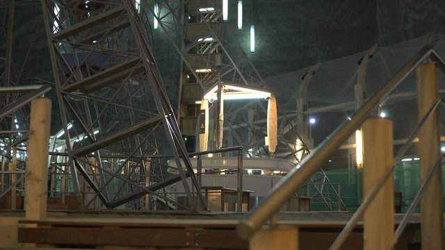 Metallic structures at Turda Salt Mine