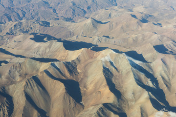 Fototapeta premium aerial views over the Bolivian high Andes mountains between Tupiza and Eduardo Avaroa national reserve