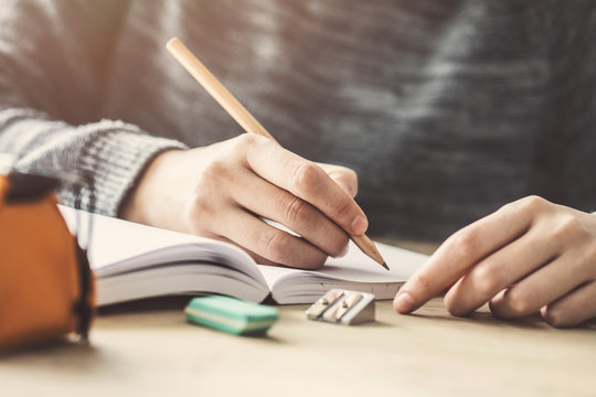 Young female student in examination