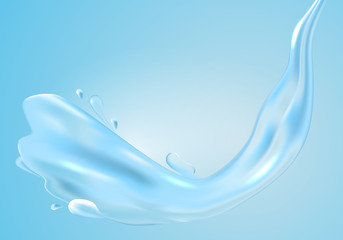 Realistic Detailed 3d Water Flows and Drops. Vector