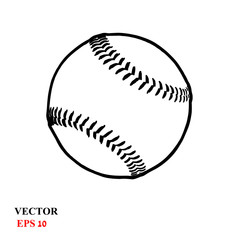 Baseball ball on a white background - obrazy, fototapety, plakaty