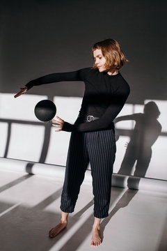 Studio portrait of woman