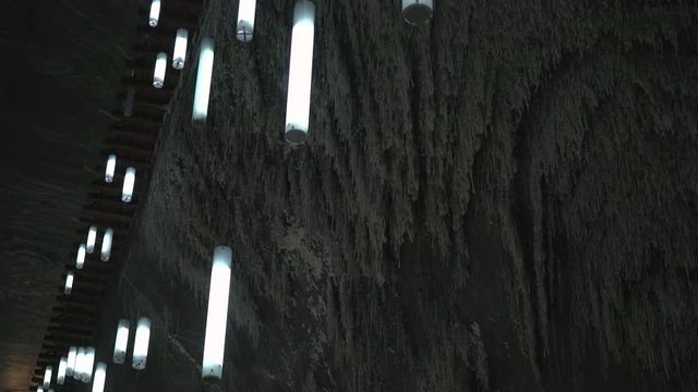 Lights inside the salt mine