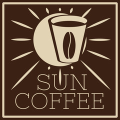 logo of cafe with sun and glass