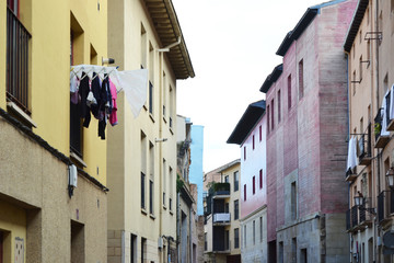 Architecture of  main street in Logroño is one of the most notable tourist attractions in Logroño. Old town of Logroño.  It is a city in northern Spain and the historic capital of La Rioja