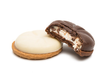 chocolate cookies isolated