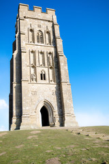 Fototapeta premium Glasonbury Tor with the ruins of St Michael's Church