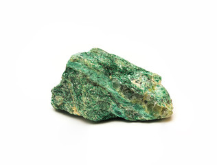 Fuchsite mineral isolated on white background