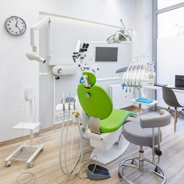 Green dental chair