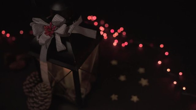Lamp decorated on Christmas time