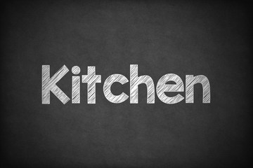 Obraz premium Kitchen on Textured Blackboard.