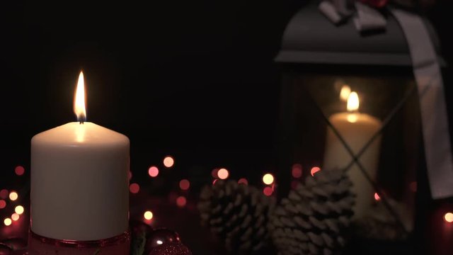 Close up of a candle burning 
