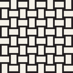 Trendy monochrome twill weave Lattice. Abstract Geometric Background Design. Vector Seamless Pattern.