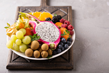 Exotic fruits platter