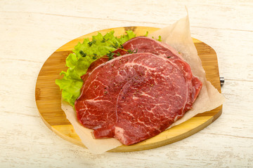 Raw beef schnitzel