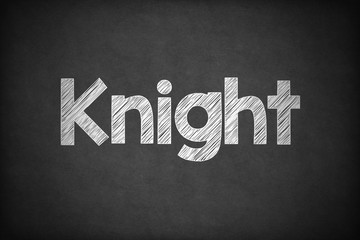 Knight on Textured Blackboard.