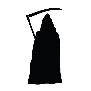 recommend clip art: grim reaper holding scythe black silhouette