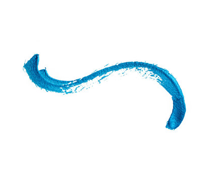 Blue Curved Acrylic Brushstroke. Design Element