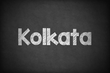 Kolkata on Textured Blackboard.