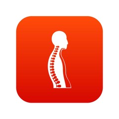 Human spine icon digital red