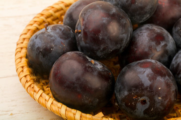 Ripe fresh plums