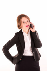 Middle aged business woman talking on mobile phone