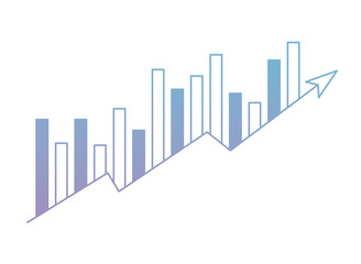 arrow and bars growth icon vector illustration design