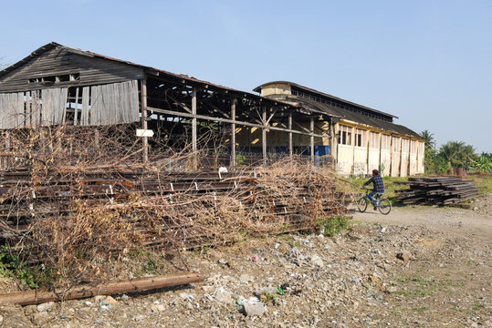 The disused railway station at Battambang on Cambodia