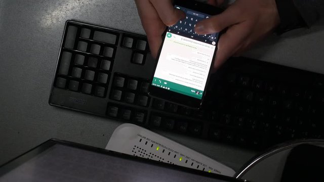 Texting Late Night At Work