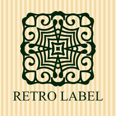 Vintage ornamental logo template with text. Vector illustration