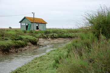 Old fisherman's hut in French west coast