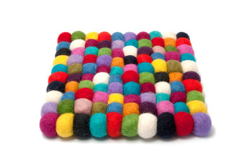 Colorful felt dried textile balls