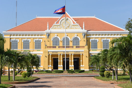 Fench colonial governor mansion in Battambang, Cambodia