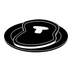 Beef steak on dish vector illustration graphic design