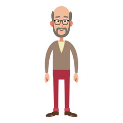 Old man smiling cartoon icon vector illustration graphic design