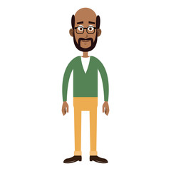 Old man smiling cartoon icon vector illustration graphic design