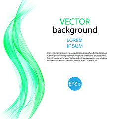 Abstract vector background, green waved lines for brochure, website, flyer design.
