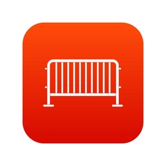 Steel barrier icon digital red