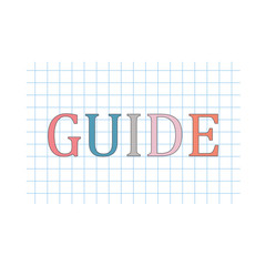 guide word written on checkered paper sheet- vector illustration