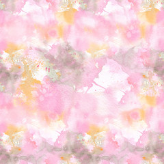 Obraz na płótnie Canvas Abstract watercolor seamless pattern with colorful washes of paint