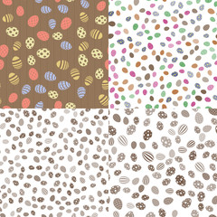 Seamless Easter background with eggs . Vector.