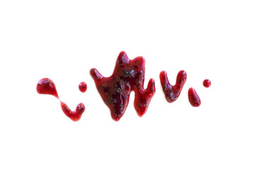 Berry jam blot on white background