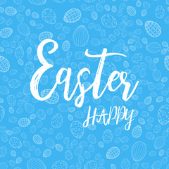 Happy Easter card with eggs. Vector background.