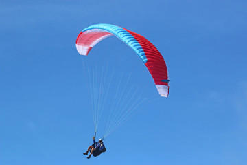 Paraglider flying