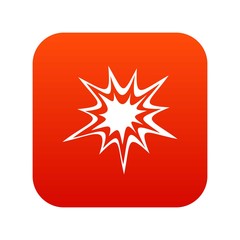 Heavy explosion icon digital red