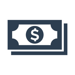 Money icon on white background.