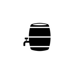 Wooden barrel with a tap vector icon. Simple flat symbol on white background