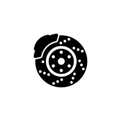 Auto Disk Brake vector icon. Simple flat symbol on white background