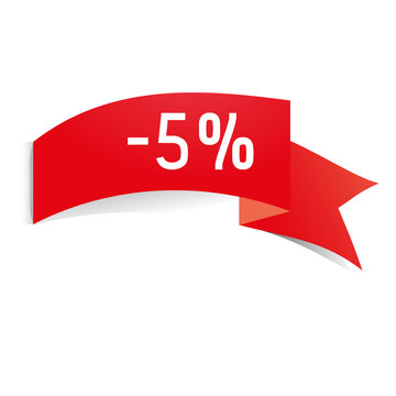 -5% red ribbon 