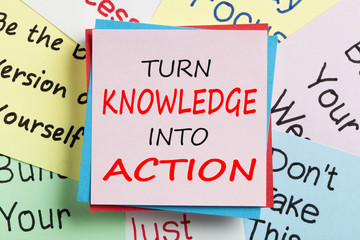 Turn Knowledge Into Action Concept